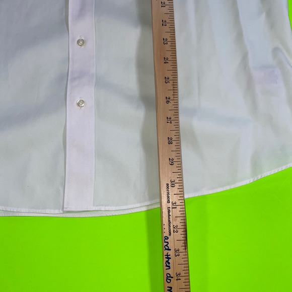 Wilkes Riley Non Iron Classic Fit White Long Sleeve Dress Shirt Mens L - Picture 4 of 6